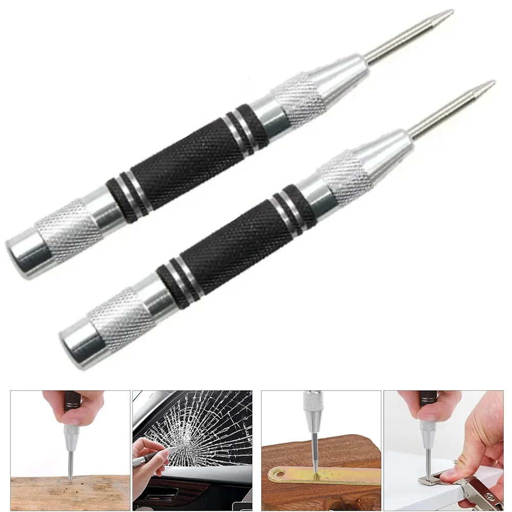 Auto Center Puncher Hole Marker Wood Metal Steel Spring Load Kerner Drill Locator Heavy Duty Punch Carpentry Automatic Hand Tool