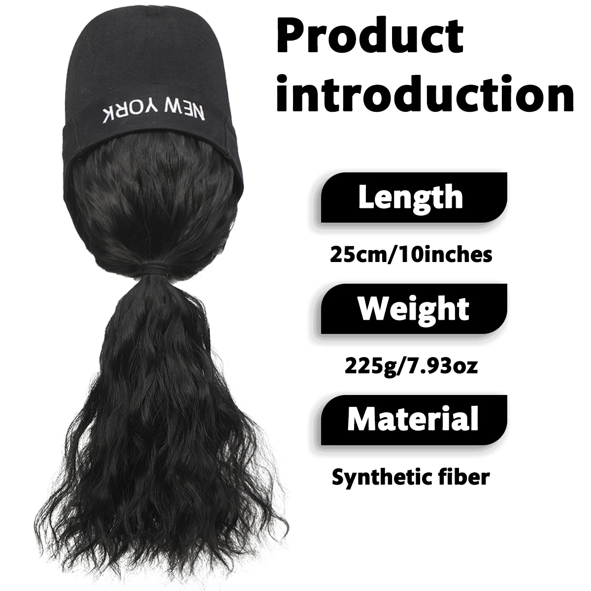 Wig topi atas kosong sintetis topi matahari kepala wanita keriting alami wig tahan panas ekstensi rambut keriting keriting afro