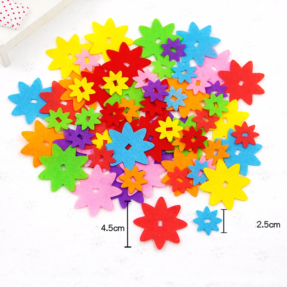 

5 set 5 Sets Petal Flower Patch Die Cut Felt Stickers Diy Craft Supplies Embellishment For Hair Clips Cards Home Decor Handmade