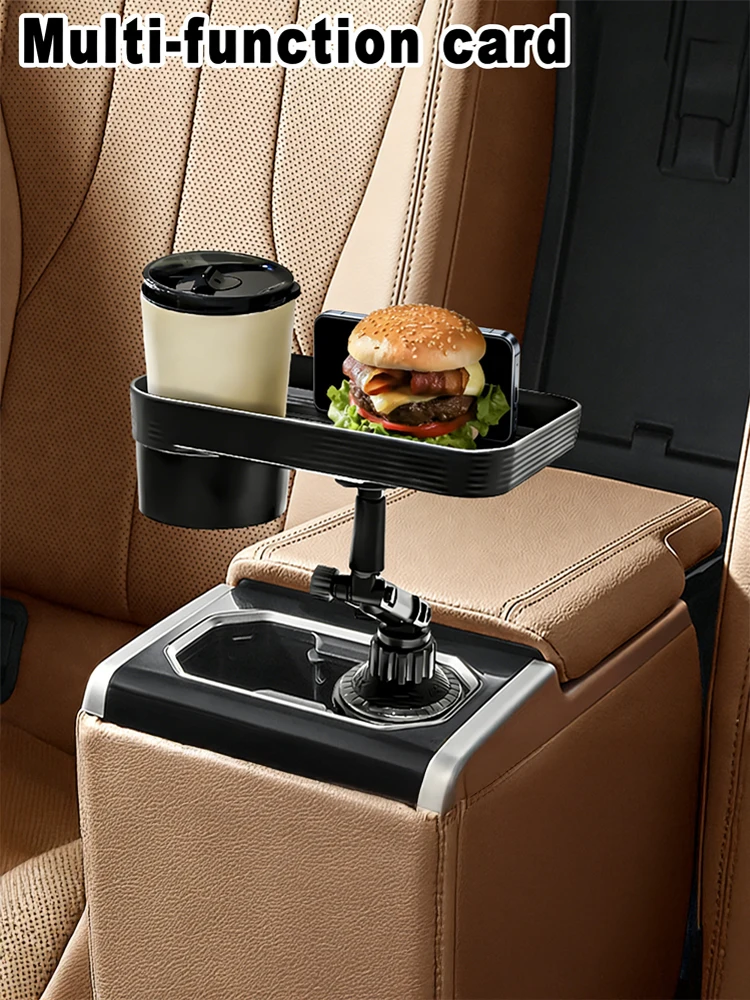 Suporte para Copos de Carro - Expansor - Bandeja de Comida 3 em 1 Destacável com Base Sólida - Acessórios Essenciais para Viagens de Carro
