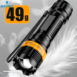 3AAA MINI LED Flashlight 3 Modes USB Charging Portable High-power Electric Torch Outdoor Camping Waterproof Emergency SOS Lamp