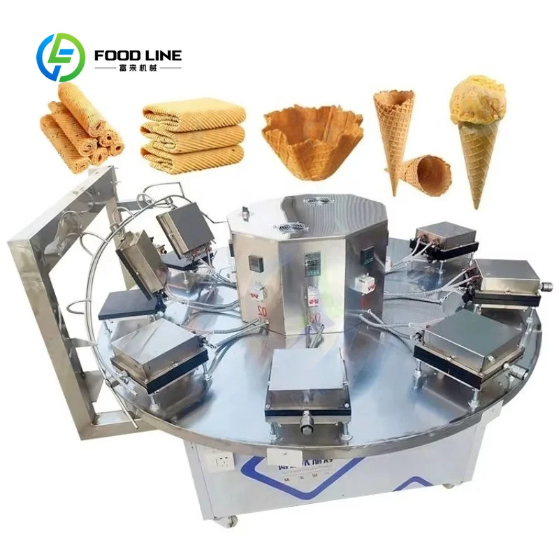 Multifunctional Waffle Production Equipment Automatic Industrial Line Belgian Waffle Machine Wafer Roll Making Customized