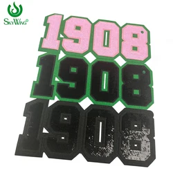 AKA 1908 Ivy Sorority Green & Black Sequined Embroidered Iron on Patch Sisterhood Gifts for Greek Life Apparel