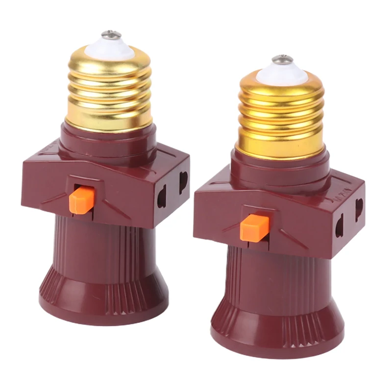 1Pc E27 With Switch Socket Double Screw Multi-purpose Socket Switch Lamp Holder Plug Socket Lamp Base Lighting Accessories