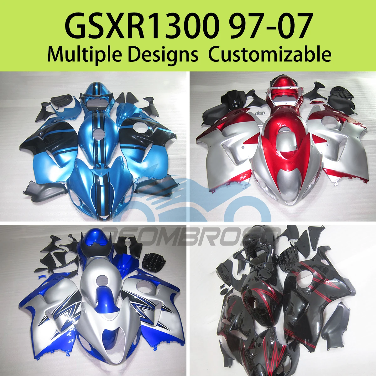 GSXR1300 1997-2007 New Style Fairings for SUZUKI GSXR 1300 97 98 99 00-07 Motorcycle Customizable Injection Fairing Kit