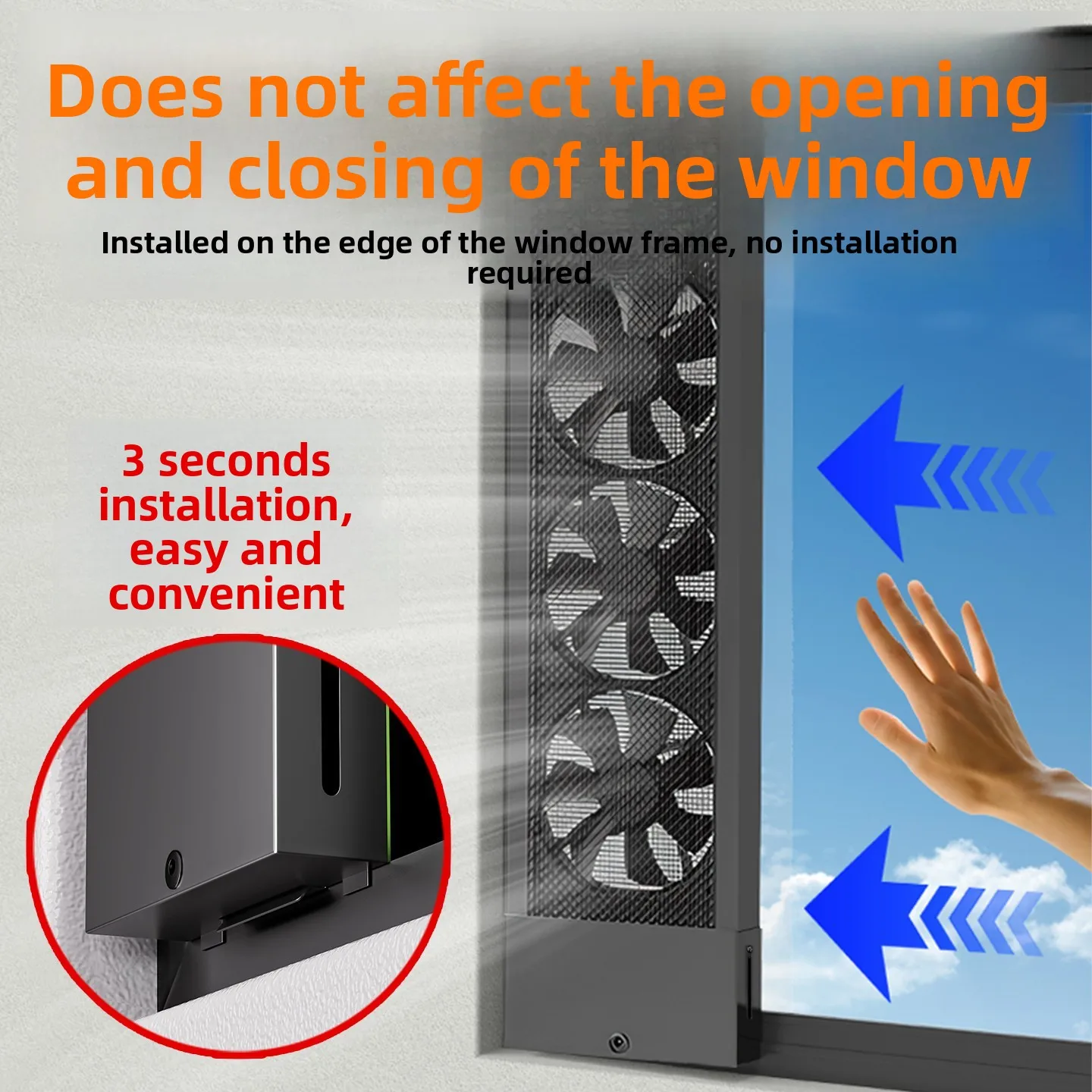 No punching window exhaust fan, no installation exhaust fan, strong soft sound smoke exhaust window smoking  fan