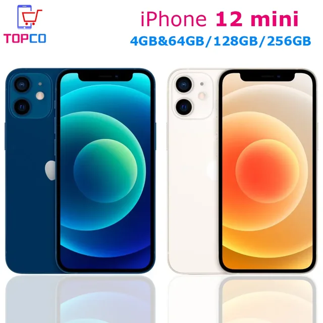 Original Apple iPhone 12 mini 5G LTE Mobile phone 4GB&64/128/256GB IOS A14  Bionic Hexa Core 5.4'' Dual 12MP Face ID Cellphone