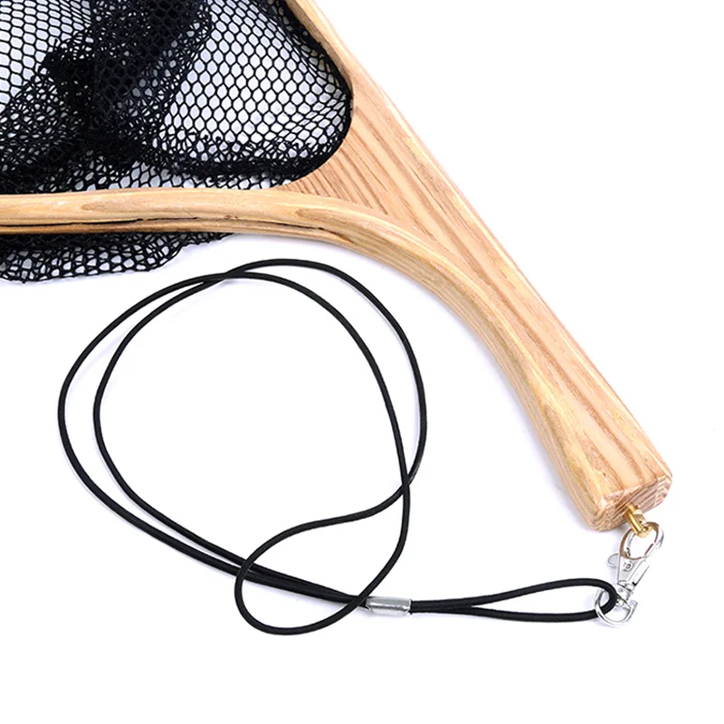 Fly Fishing Landing Net Mesh Trout Catch Wooden Frame Handle Portable Accessories