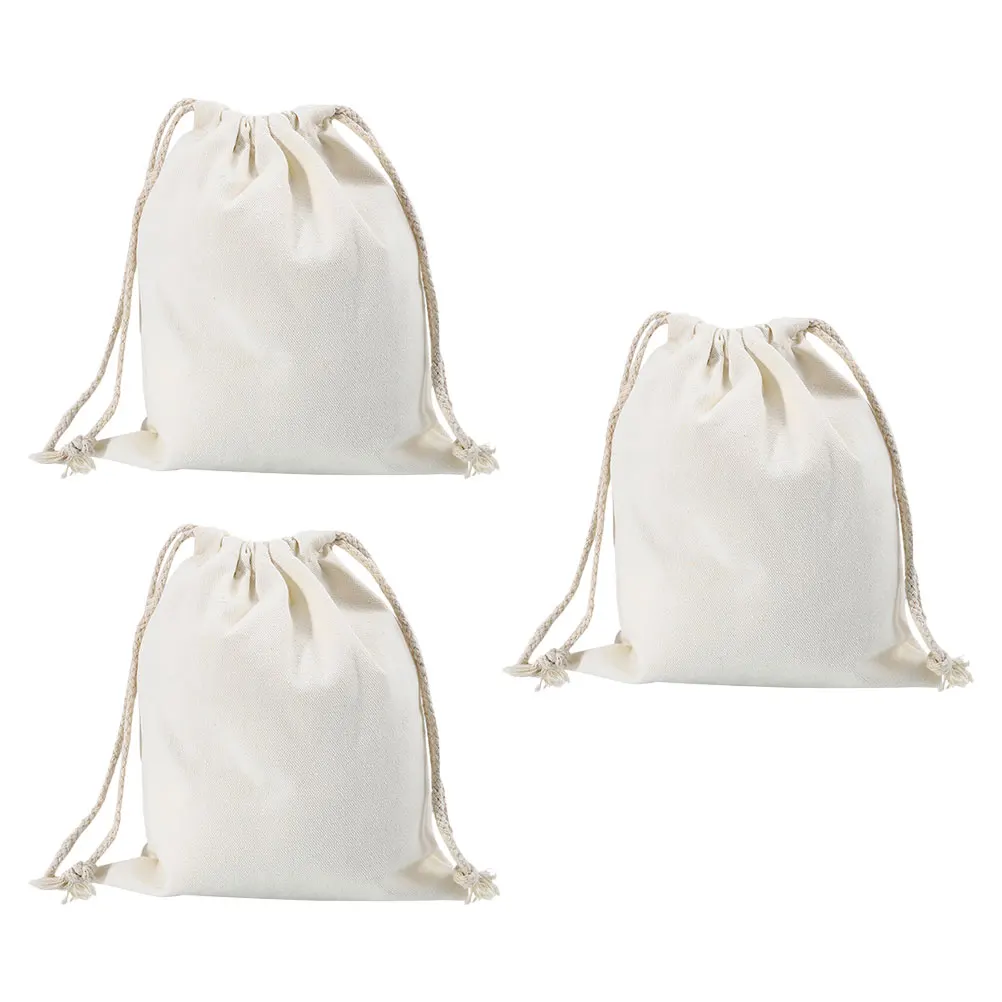 

3 Pcs Bags Pocket Cotton Craft Cotton Drawstring Bag Bags Reusable Storage Jewelry Cloth Coin Gift Pouches C y Bag Packaging