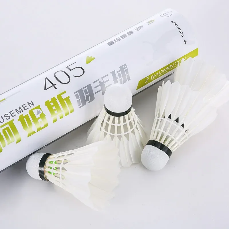 CCTV Badminton Shuttlecocks 405 Model 12Pcs Per Barrel Durable Stable‑Flight Shuttlecock for Amateur Training Indoor Outdoor gym