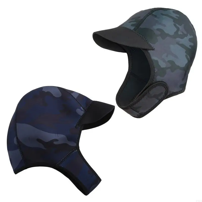 P88B Neoprene Diving Hood 2mm Wetsuit Hood Swim with Chin Strap Surfing Thermal Hood Diving Headgear