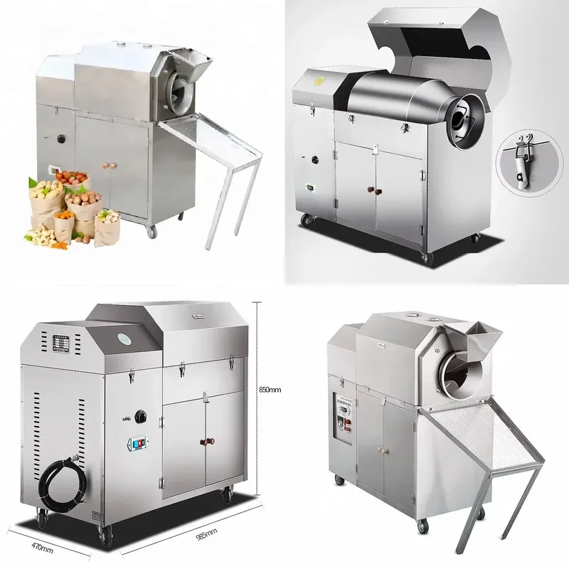 

2026 Automatic Small Pine Nut Cashew Toaster Groundnut Sunflower Seeds Peanut Roaster Machinery Cocoa Bean Roasting Machine