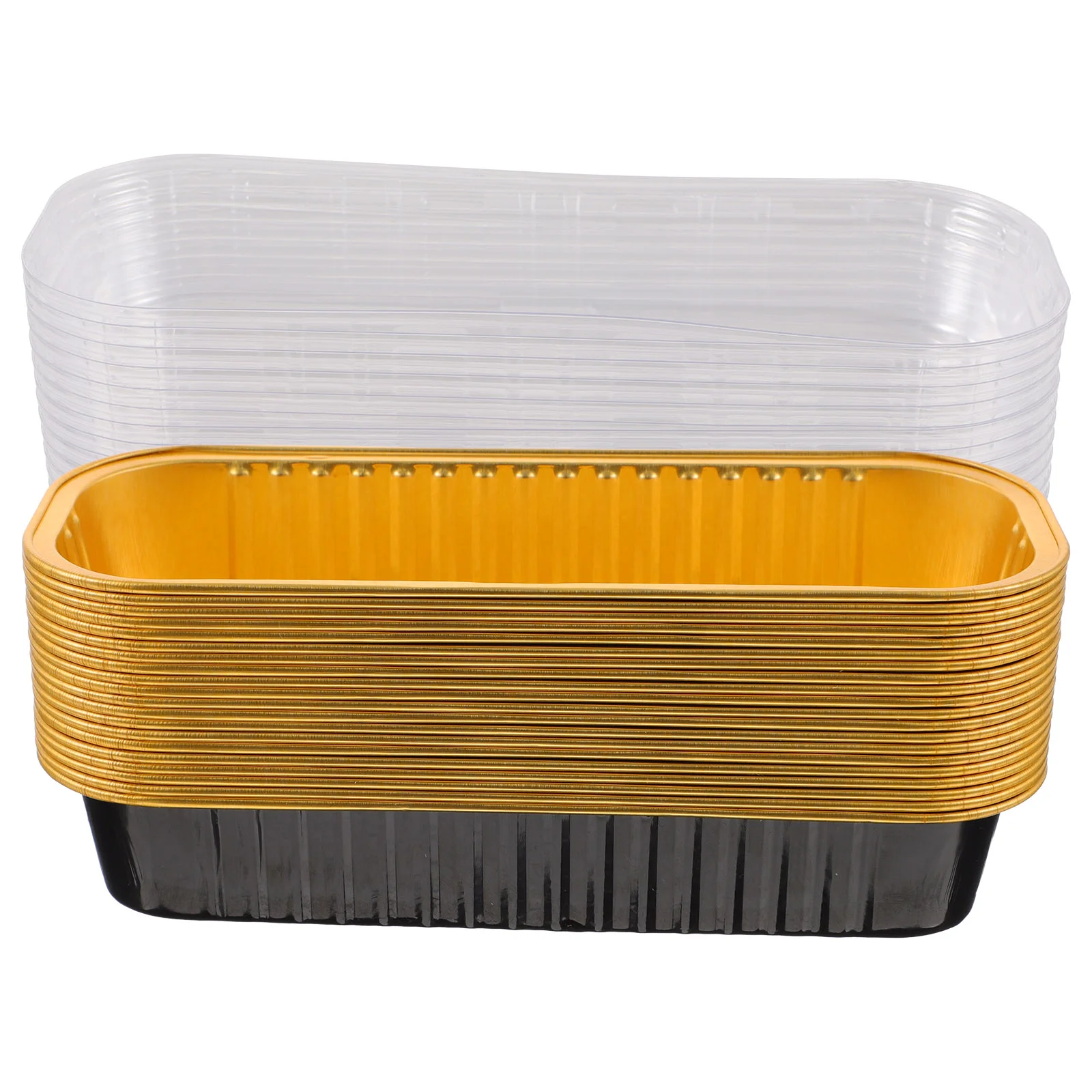 20 Pcs Box with Lid Mini Loaf Pans Cake Aluminum Foil Food Containers Lids Oven Air Fryer Small