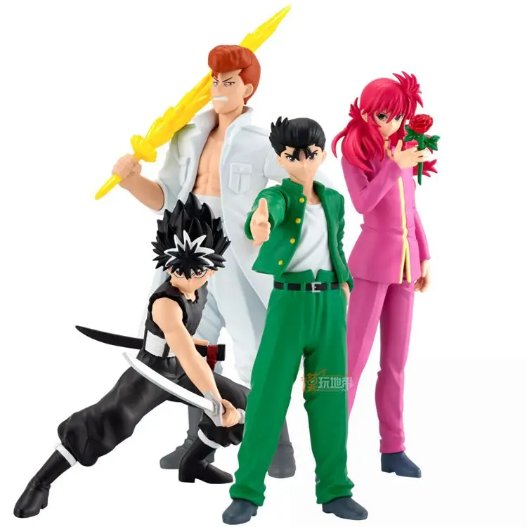 BANDAI ORIGINAL Model YuYu Hakusho Yusuke Urameshi Yoko Kurama Jaganshi Hiei Kazuma Kuwabara ONE SET Action Figure Toys