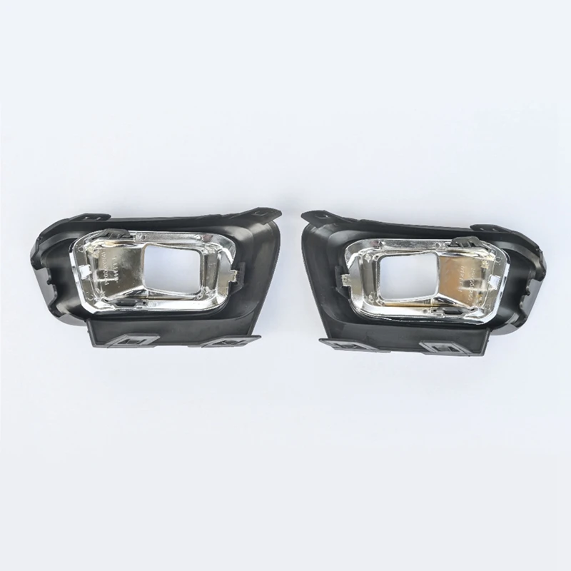 1Pair2pcs Car Bumper Fog Light Cover Bezel Grille With Chrome Frame Front Parts Fit For Peugeot 308 GT Line 2016 2017 2018 2019