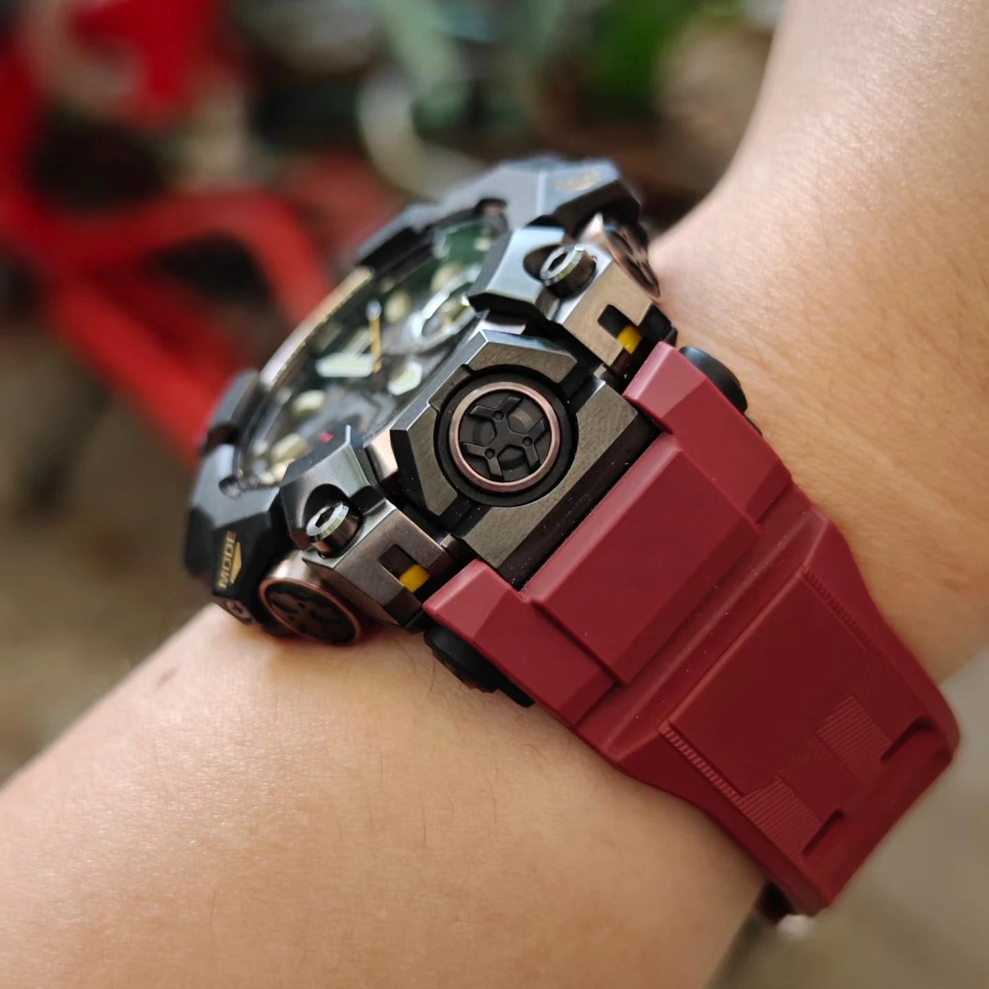 Fit for Casio G-Shock third generation mudman model GWG-B1000 TPU rubber watch strap waterproof sports replacement of original
