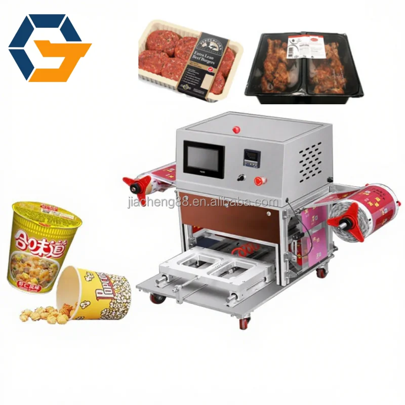Desktop Gas Flush Tray Sealing MAP Machine Nitrogen Filling Machine For Fast Food Film Case Tray Sealer