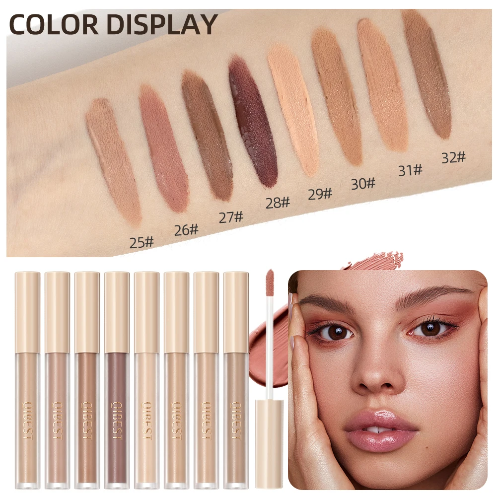 QIBEST Flüssige Lidschatten-Creme, glattes Augen-Make-up, langlebig, wasserfest, Lidschatten-Stick, Rouge, doppelter Verwendungszweck, Kontur-Kosmetik-Sets