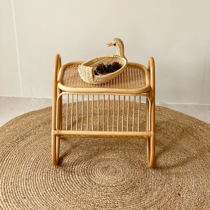 Southeast Asian style rattan shelves medieval sofa small beside table magazine racks for living room home coffee table