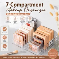 Boîte de rangement de maquillage, étagère de rangement transparente à 7 compartiments, affichage multi-cellules pour cosmétiques, fard à joues, fard à paupières, gain de place, Durable 1