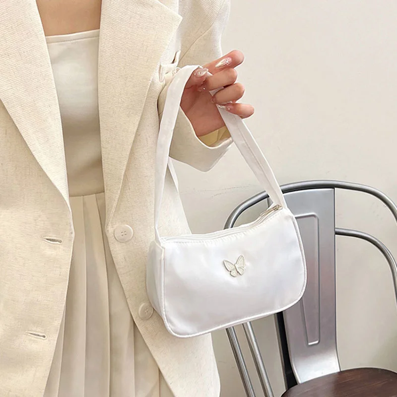 Butterfly Pattern Handle Small Bag Fashion Commuter Shoulder Bag Underarm Bag