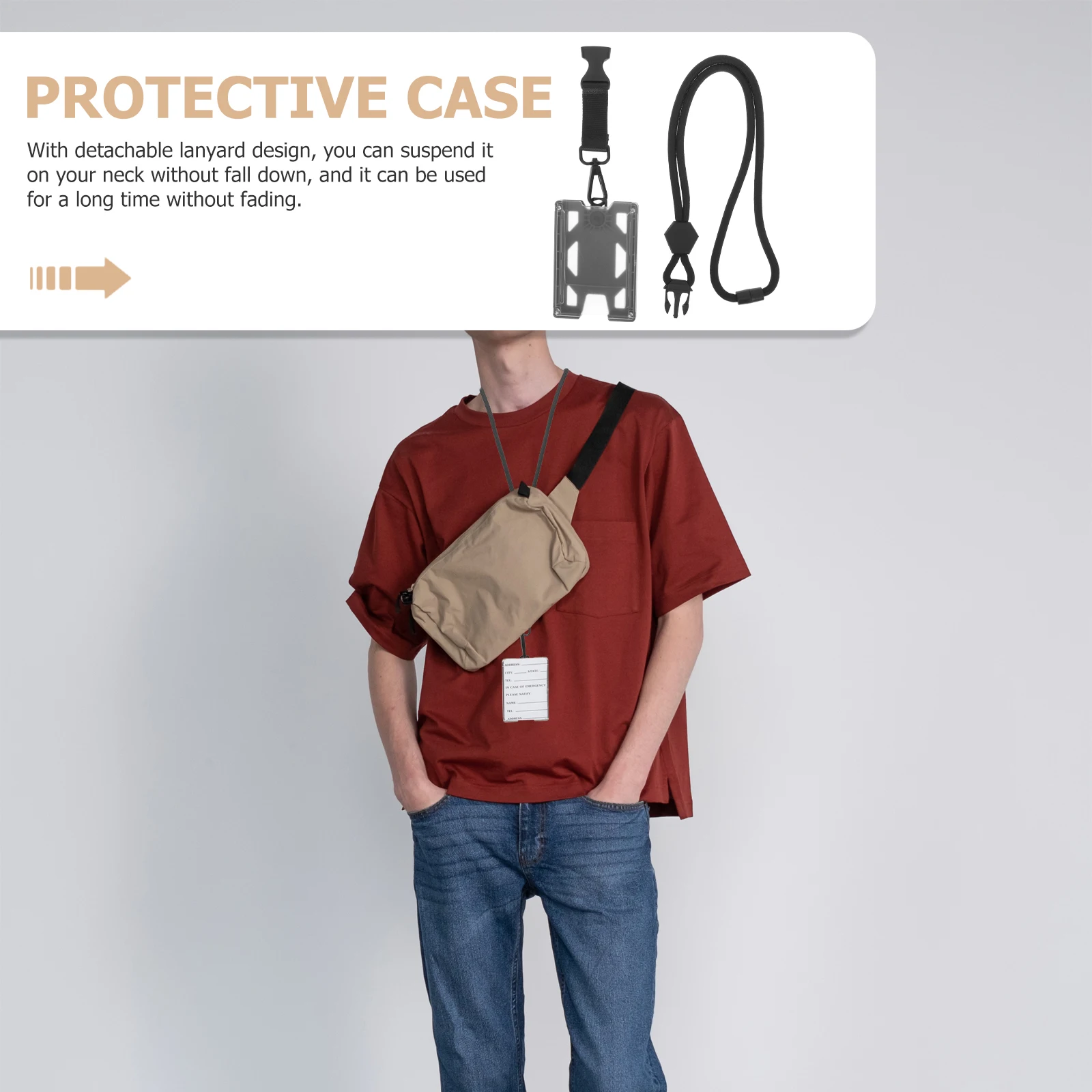 

Badge Holder ID Card Protector Metal Cover Detachable Lanyard ABS Nylon Material School Office Use Ideal Gift Teachers