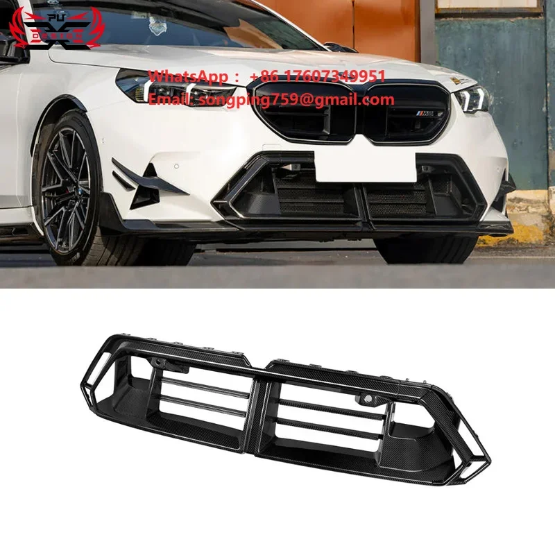 Racing Grille Dry Carbon Fiber SQ Style for BMW M5 G90 G99 Front Bumper Air Vent Cover Mesh Grill Frame Body Kit