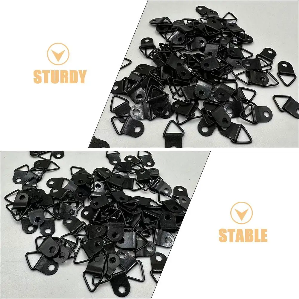 100 ชิ้นตะขอสามเหลี่ยมกรอบรูปแขวน Heavy Duty แขวนผนังฮาร์ดแวร์สําหรับกรอบแขวนรูปภาพภาพวาด