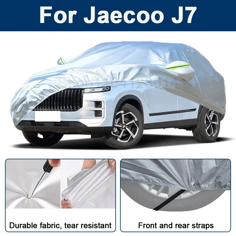 

Outdoor Full Car Cover For Jaecoo J7 with Reflective Strips Waterproof Snowproof Dustproof UV Protection Auto Accessories