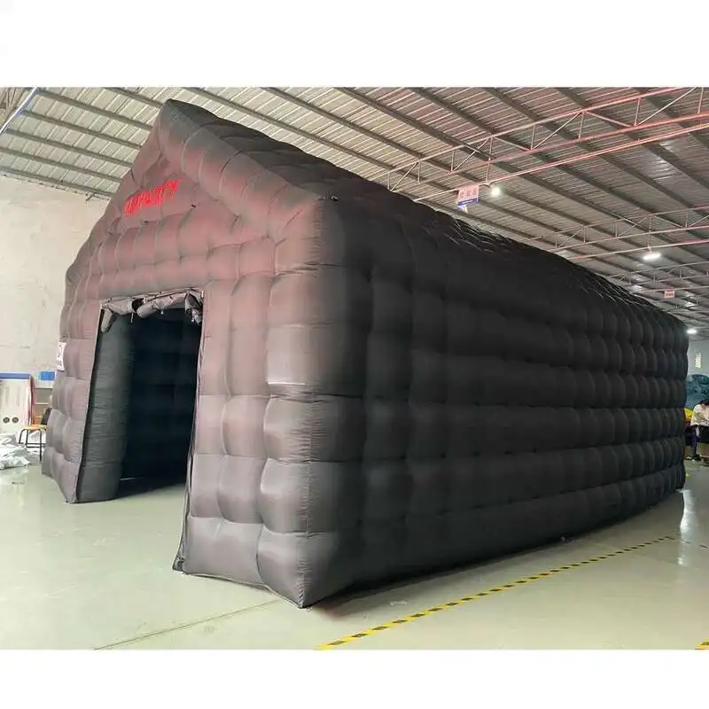 Black Nightclub Impossing With No Smoking Sign And Disco Lights Large Air Party House Iatable Cube Tent Sale