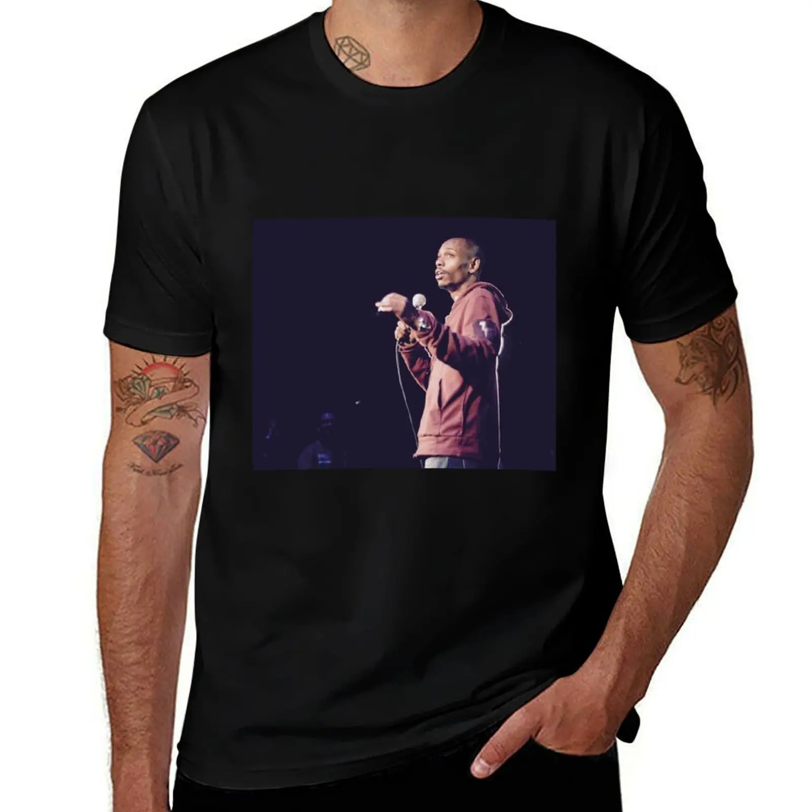 Dave Chappelle On Stage T-Shirt Casual Simple Design Short Sleeve Shirt T-Shirt