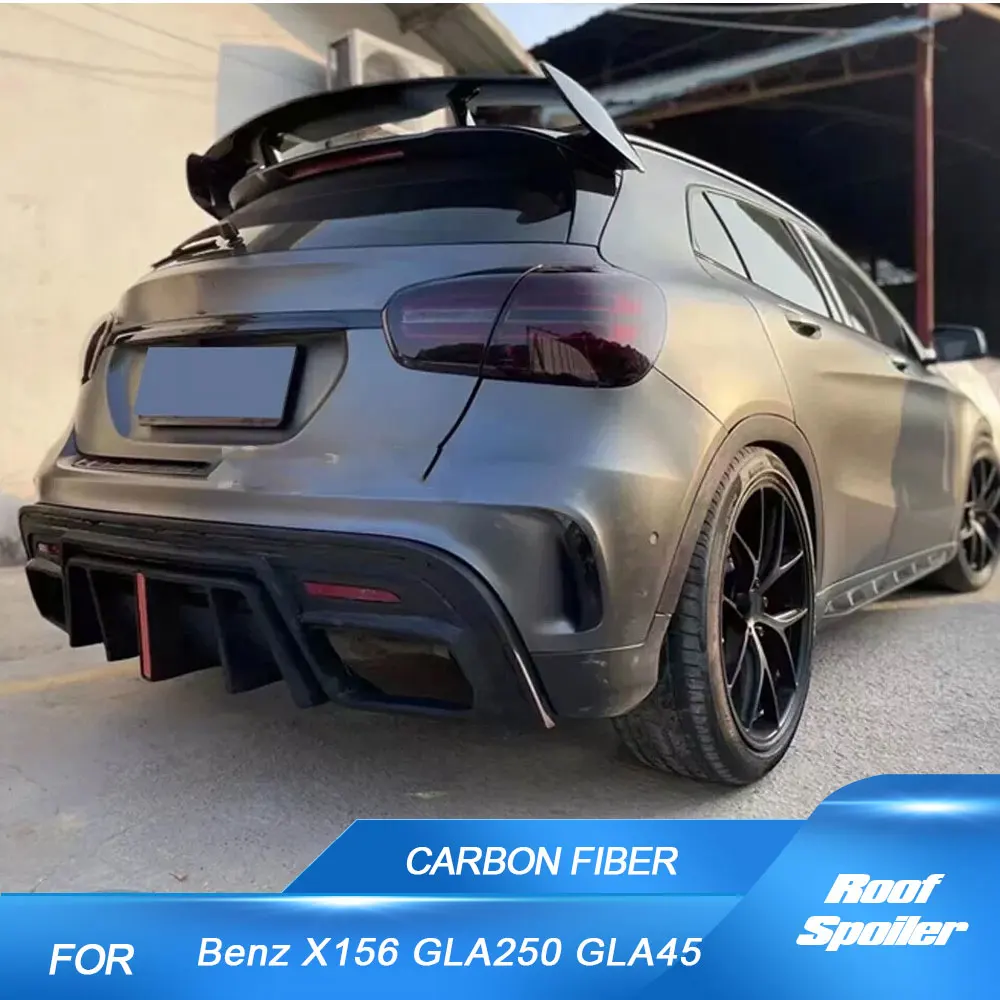 Car Rear Roof Spoiler Wing Lip For Benz X156 GLA250 GLA45 2013-2018 Real Carbon Fiber Car Rear Window Roof Spoiler Wing