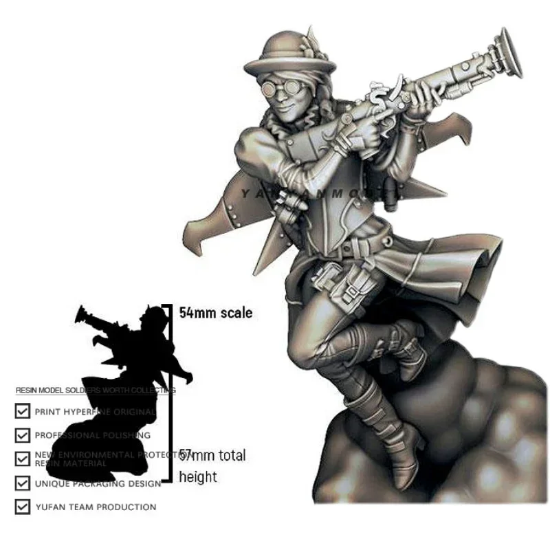 54mm Resin model kits DIY figure toy self-assembled A-805