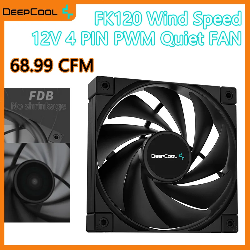 DeepCool FK120 PBT Material Chassis Fan 120mm Computer CPU Cooler Fan 4 pin PWM Water Cooling Fan Radiator CPU Heat Sink Fans