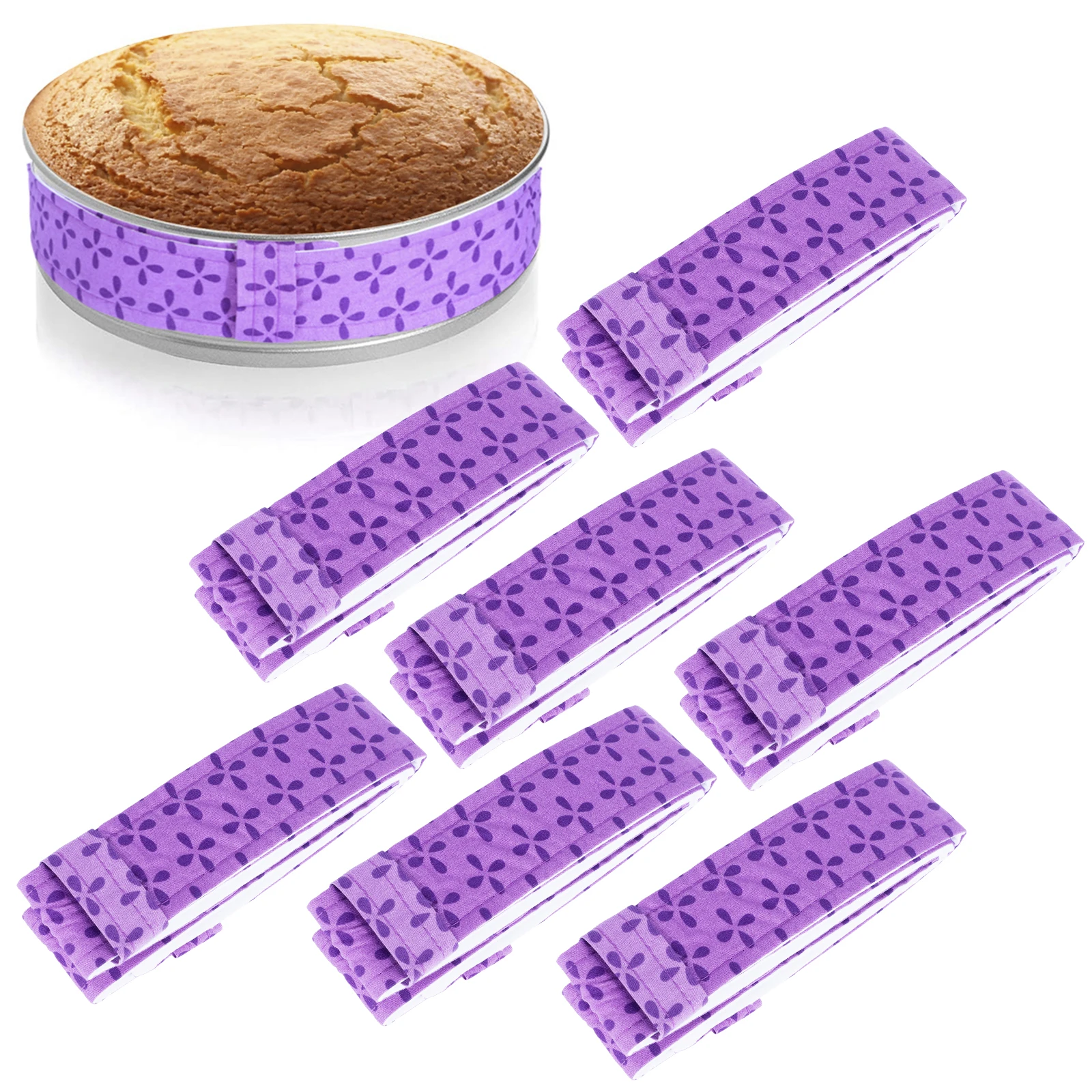 8/2Pcs Kuchen Pan Dämpfen Streifen Einstellbare Tuch Kuchen Backen Sogar Wrap Tuch Anti Verzerrung Kuchen Backen Streifen küche Gadgets