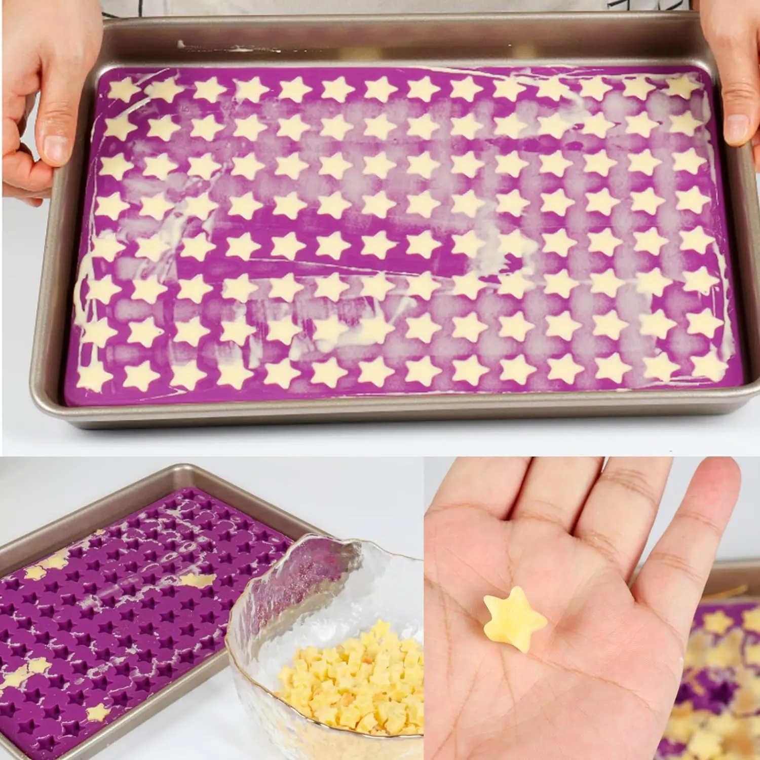 112 Cavity Mini Star Silicone Molds Fun Shaped Chocolate Molds for Homemade Dog Training Treats, Gummies, Candy, Chocolate Chips - view 6