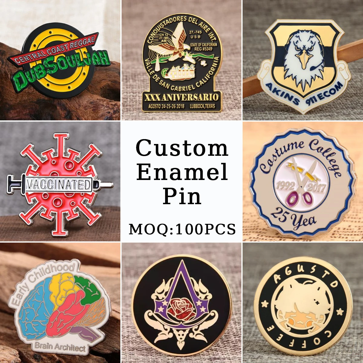 

Custom Logo Enamel Pin Soft/Hard Enamel Lapel Pin Metal Badge Customized Coin Brooch Wholesale Metal Craft Unisex Lapel Pin
