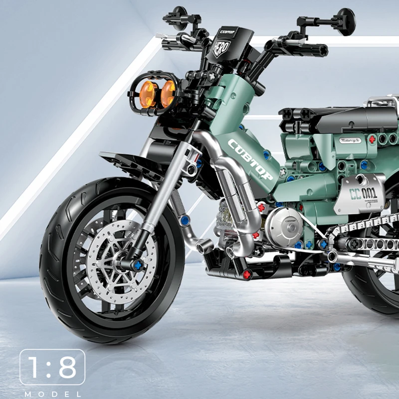 MOC 60527-レトロなオートバイのビルディングブロック,ビンテージスピードビークル,重い機関車,モデルレンガ,子供向けのDIYおもちゃ,男の子向けのギフトキット