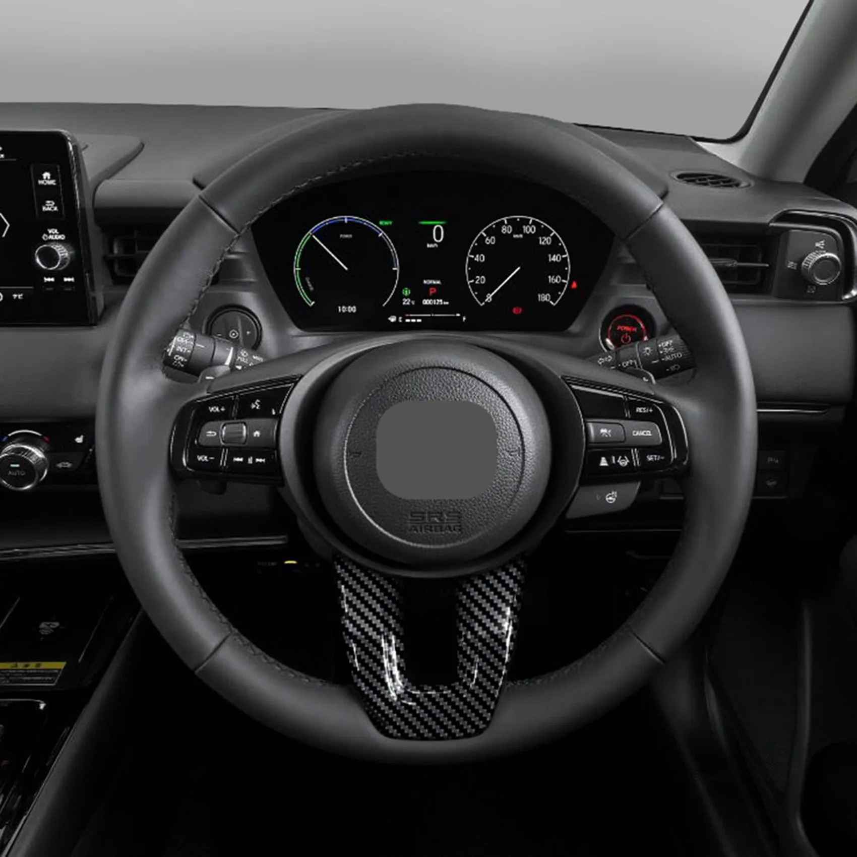 Authentic 3X Car Carbon Fiber V Style Steering Wheel Panel Cover Trim Decoration Frame Sticker For Honda Vezel HR-V HRV 2021 202
