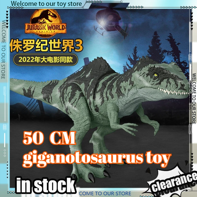 

MATTEL Jurassic World 50CM Dominion Strike N Roar Giganotosaurus Dinosaurs Action Figure Models Attack Sound Effect Toys Gifts