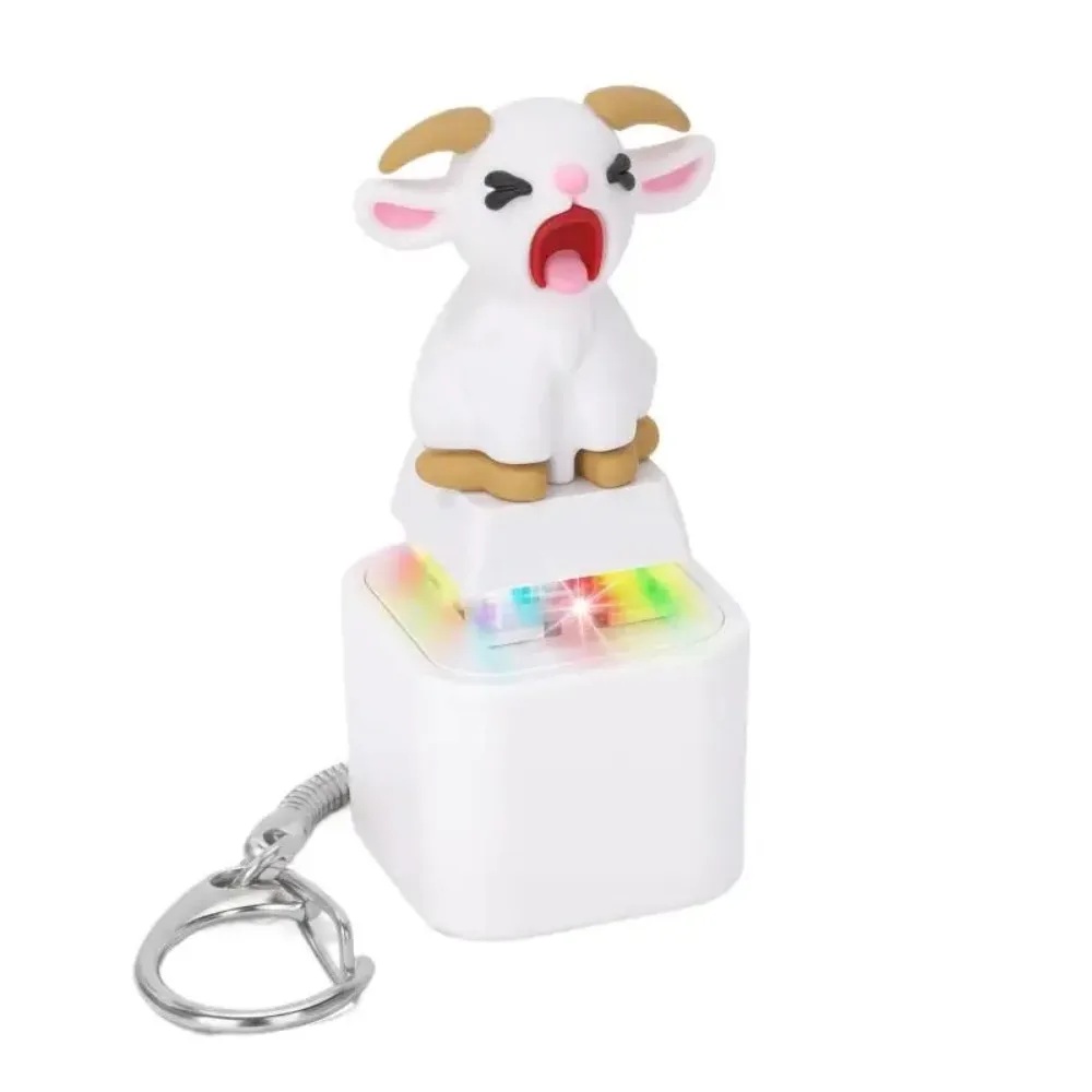 Squeaking Goat Keyboard Stress Relief Toys For Adults Rechargeable Keyboard Clicker Keychain With Scream Sound And LED Light view 4