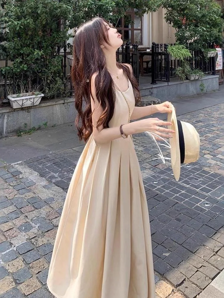 elegante-vestido-sin-tirantes-estilo-hanfu-con-diseno-Etnico-sin-mangas-con-cintura-ajustada-y-pliegues-traje-nacional
