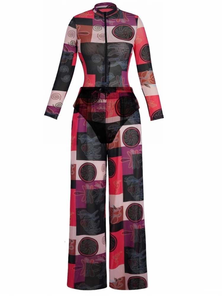 

Women Mesh Ruffle Trim Cover Up Pants Beach Cover Up Cover Ups For Swimwear Beach Ruffle Pants 2026 Summer Pants Купальник