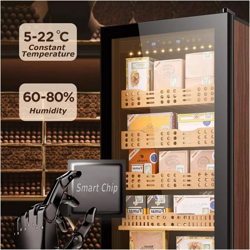 Custom.1800 قطعة خزانة السيجار الكبيرة شاشة ديجيتال رفوف خشب الأرز ضاغط السيجار مخزن خزائن السيجار التجارية