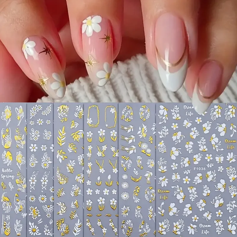 1PCS Summer Dandelion Nail Sticker Ladies Luxurious Nail Design Y2K Flowers Stickers For Nails DlY Cherry Blossoms Nail Supplies