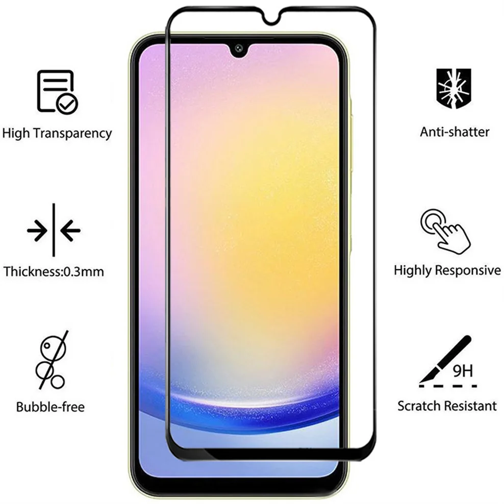 5 Pcs, 9D Glass for Samsung A05s A15 A25 A35 A55 Tempered Glass A25 5G Samsung Galaxy A15 Screen Protector Samsung A05 Glass