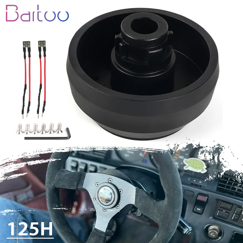 

125H Black Steering Wheel Short Hub Adapter Boss Kit For 2012+Toyota 86 2012+ Scion FR-S 2012+ Subaru BRZ QR050