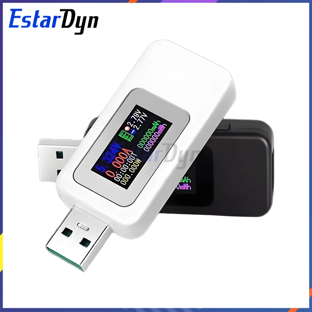 USB Tester Type-C QC PD Voltmeter Ammeter, Power Bank Capacity Detector, Digital Current Voltage Meter with LCD Display
