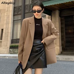 Blazer donna Solid Autumn Daliy Loose Streetwear stile coreano Office Ladies Leisure Elegant Fashion Chic All-match Personality