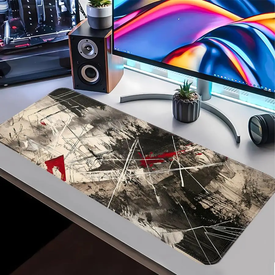 rubber Mouse Pad Game Console Pad Keyboard Mouse Pad Desk accessories Computer Laptop Pad office Pad Retro Abstract Art
